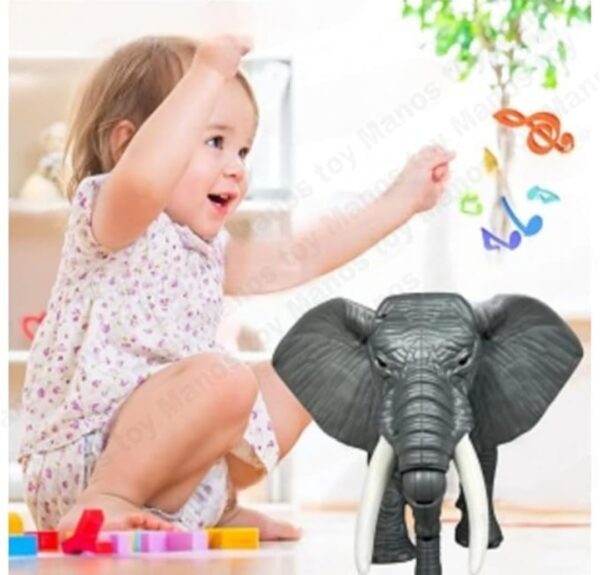 Walking Electric Elephant Toy for Kids l Toddlers with Music l Wild Animal Figure - Battery Operated Toy - Image 3