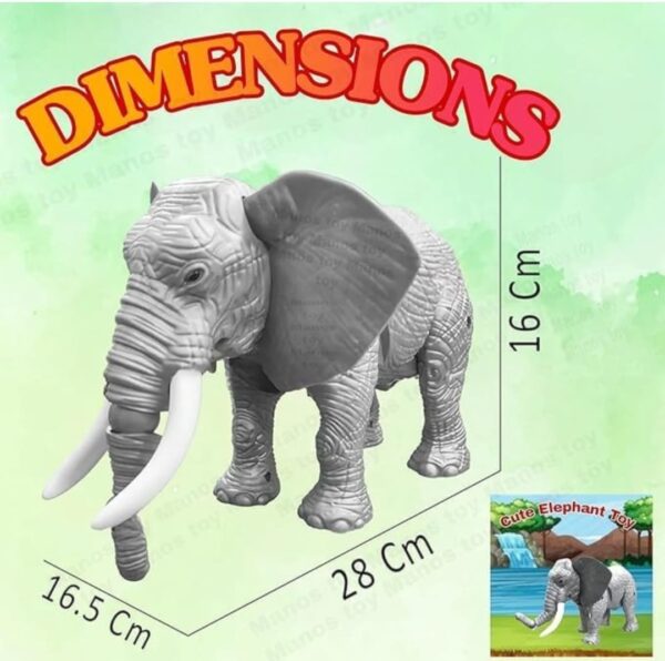 Walking Electric Elephant Toy for Kids l Toddlers with Music l Wild Animal Figure - Battery Operated Toy - Image 2