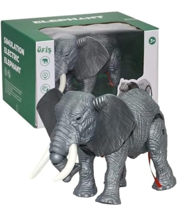 Walking Electric Elephant Toy for Kids l Toddlers with Music l Wild Animal Figure - Battery Operated Toy