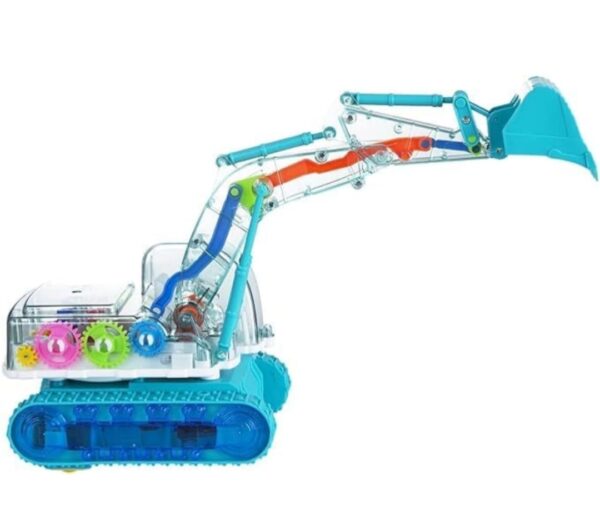 Electric Bump & Go Action Transparent Gear Excavator Engineering Vehicles l Battery Operated Toy for Kids - Image 5