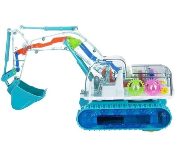Electric Bump & Go Action Transparent Gear Excavator Engineering Vehicles l Battery Operated Toy for Kids - Image 2