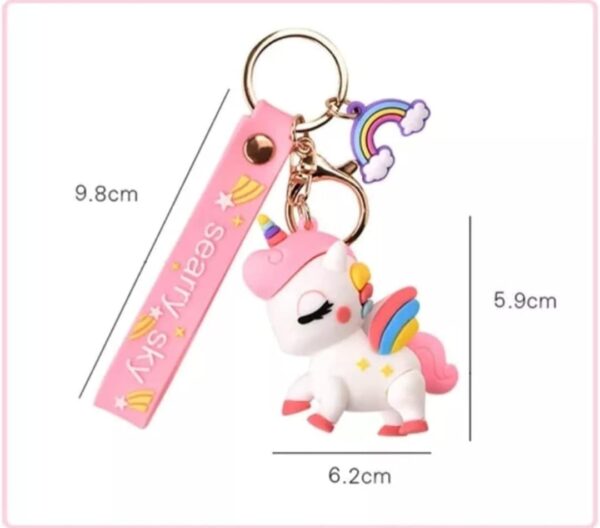 Unicorn White Pink Stylish Keychain - Image 3
