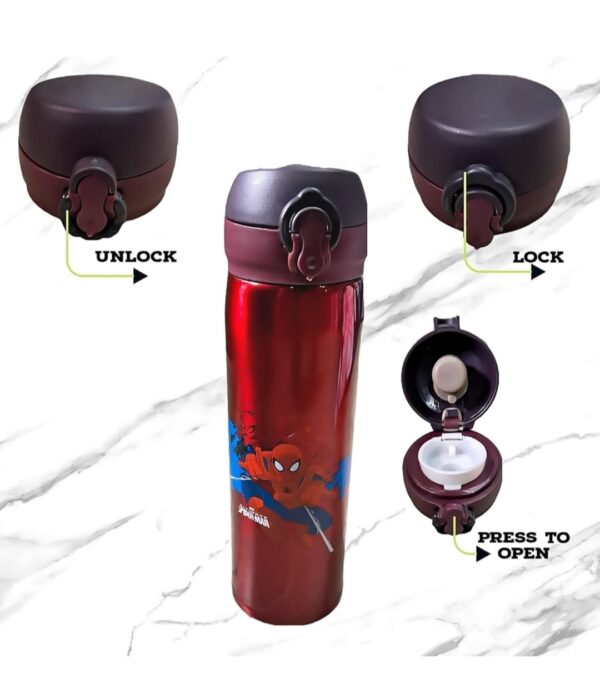 Stainless Steel Cute Spiderman Water Flask l Bottle for Kids l Best Gift for Kids 500 ml - Image 2
