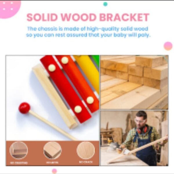 Xylophone wooden colorful for kids - Image 3