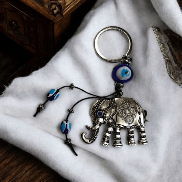 Evil Eye Keychain with Big elephant l Elegant Keychain - Image 4