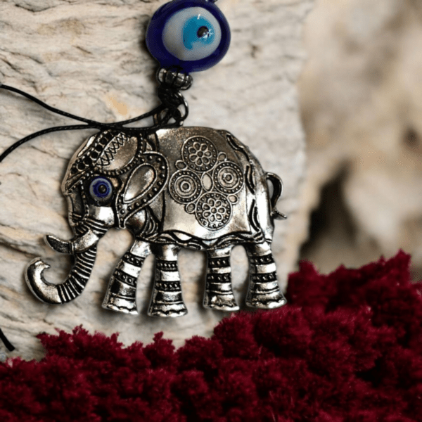 Evil Eye Keychain with Big elephant l Elegant Keychain