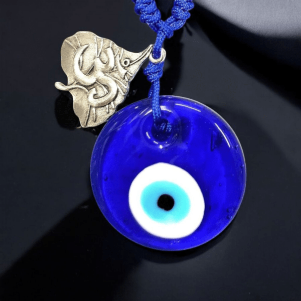Evil Eye Keychain with Om Leaf l Elegant Keychain - Image 4