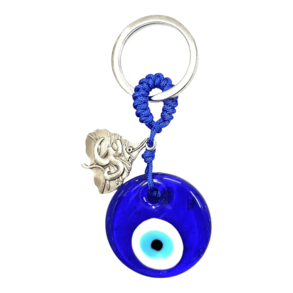 Evil Eye Keychain with Om Leaf l Elegant Keychain - Image 5