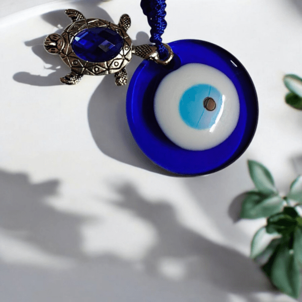 Evil Eye Keychain with silver Turtle l Elegant Keychain - Image 4