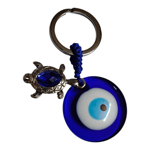Evil Eye Keychain with silver Turtle l Elegant Keychain - Image 5