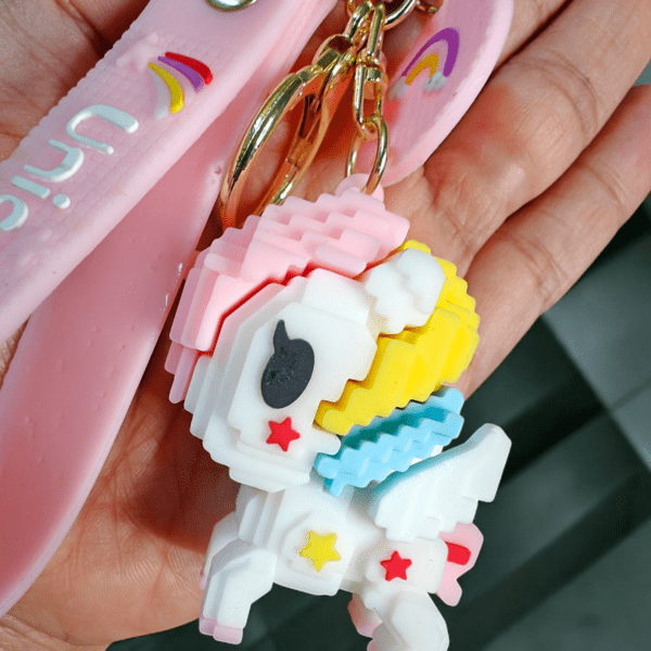 Unicorn White Pink Stylish Keychain - Image 4
