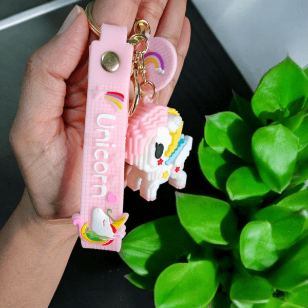 Unicorn White Pink Stylish Keychain - Image 5