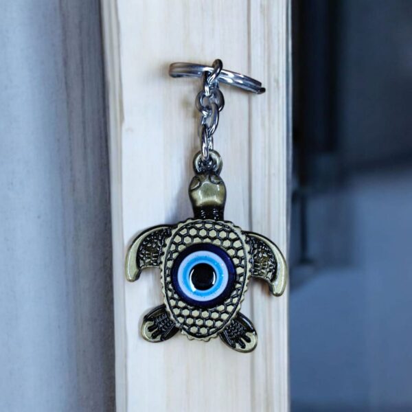 Big Turtle Evil Eye Stylish Metal Elegant Gifting Keychain for Decor