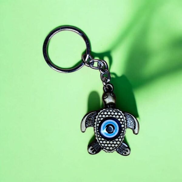 Big Turtle Evil Eye Stylish Metal Elegant Gifting Keychain for Decor - Image 3