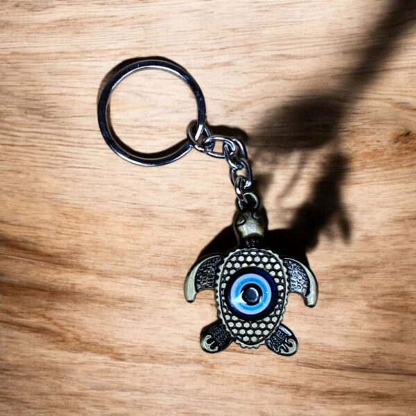 Big Turtle Evil Eye Stylish Metal Elegant Gifting Keychain for Decor - Image 2