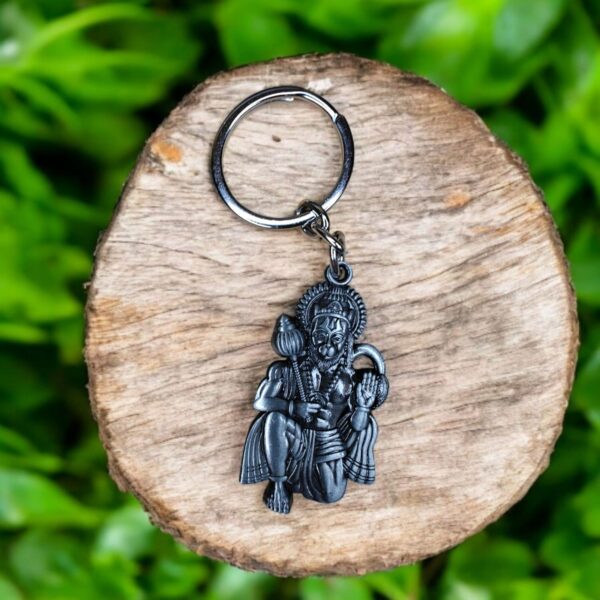 Lord Hanuman Bajrangbali Metal Keychain l Religious Keyring - Image 3