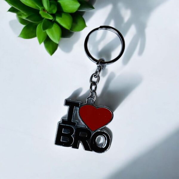 I Love My Bro Stylish Metal Keychain l Gift for Brother