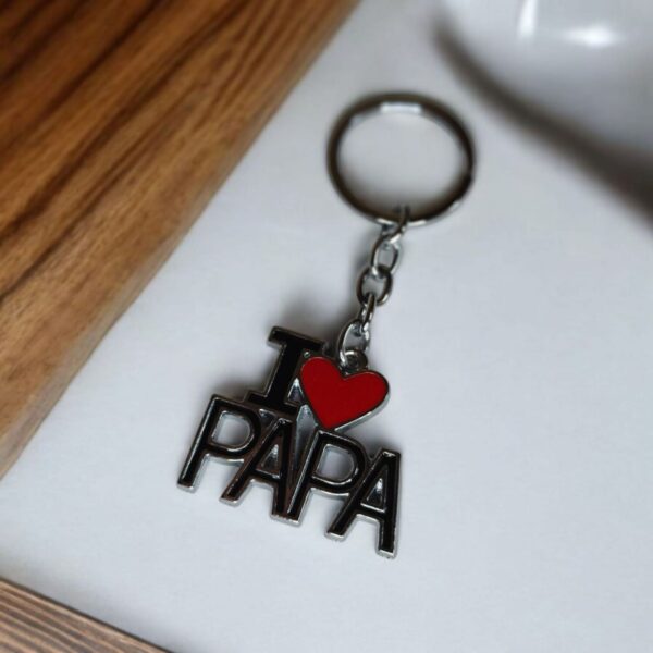 I Love My Papa Stylish Metal Keychain l Gift for PAPA - Image 3