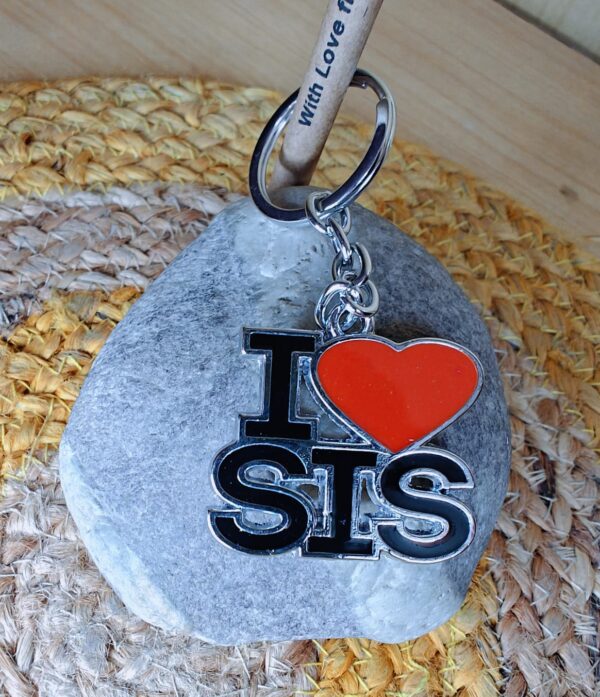 I Love My Sis Stylish Metal Keychain l Gift for Sister - Image 2