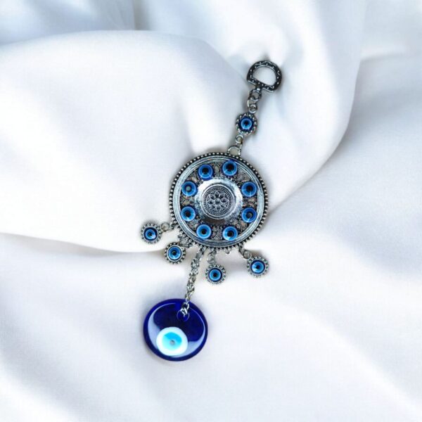 Evil Evil Silver Hanging with Bells for Home Decor l Nazar Battu - Image 2