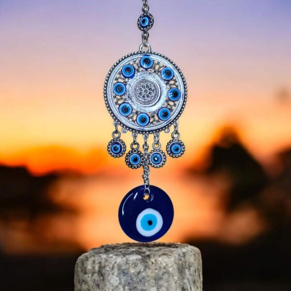 Evil Evil Silver Hanging with Bells for Home Decor l Nazar Battu