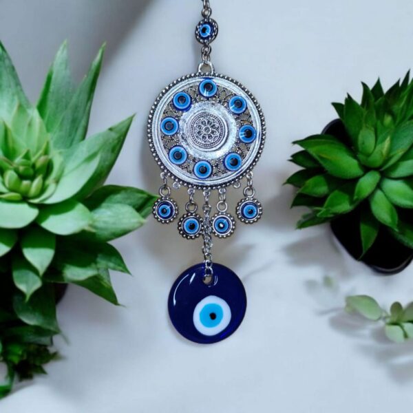 Evil Evil Silver Hanging with Bells for Home Decor l Nazar Battu - Image 3