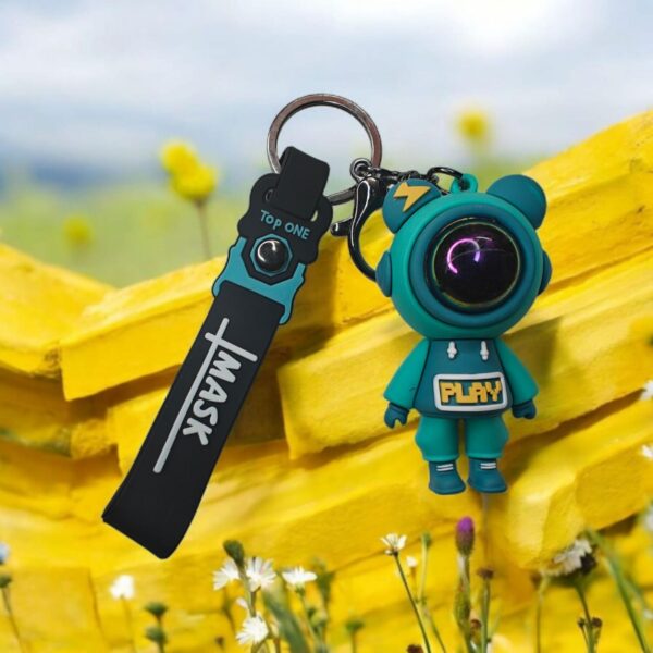 Space Astronaut Pilot Bear Strap Keychain for Backpack, Car, Bike - Image 6