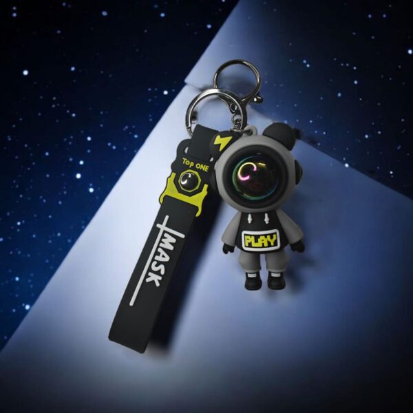 Space Astronaut Pilot Bear Strap Keychain for Backpack, Car, Bike
