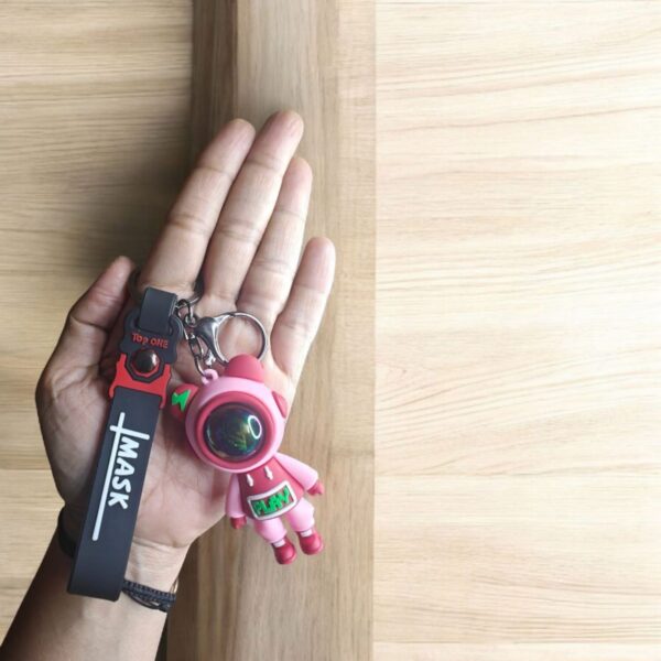 Space Astronaut Pilot Bear Strap Keychain for Backpack, Car, Bike - Image 2