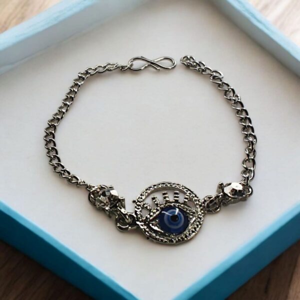 Silver Eye Stylish Adjustable Chain Nazariya Evil Eye Bracelet